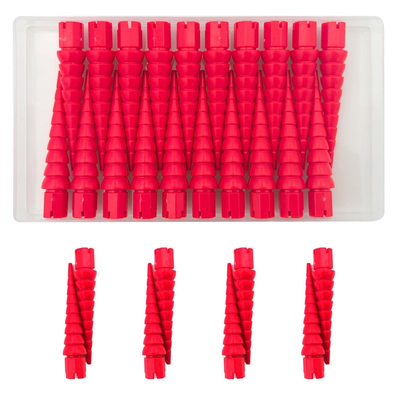 Haespot Red 20PCS Stripped Screw Hole Repair Anchor, Door Hinge Screw Hole Filler, Multi Use Wall Anchors, Fits Wood Screws Sizes #2 to #16 - Image 1